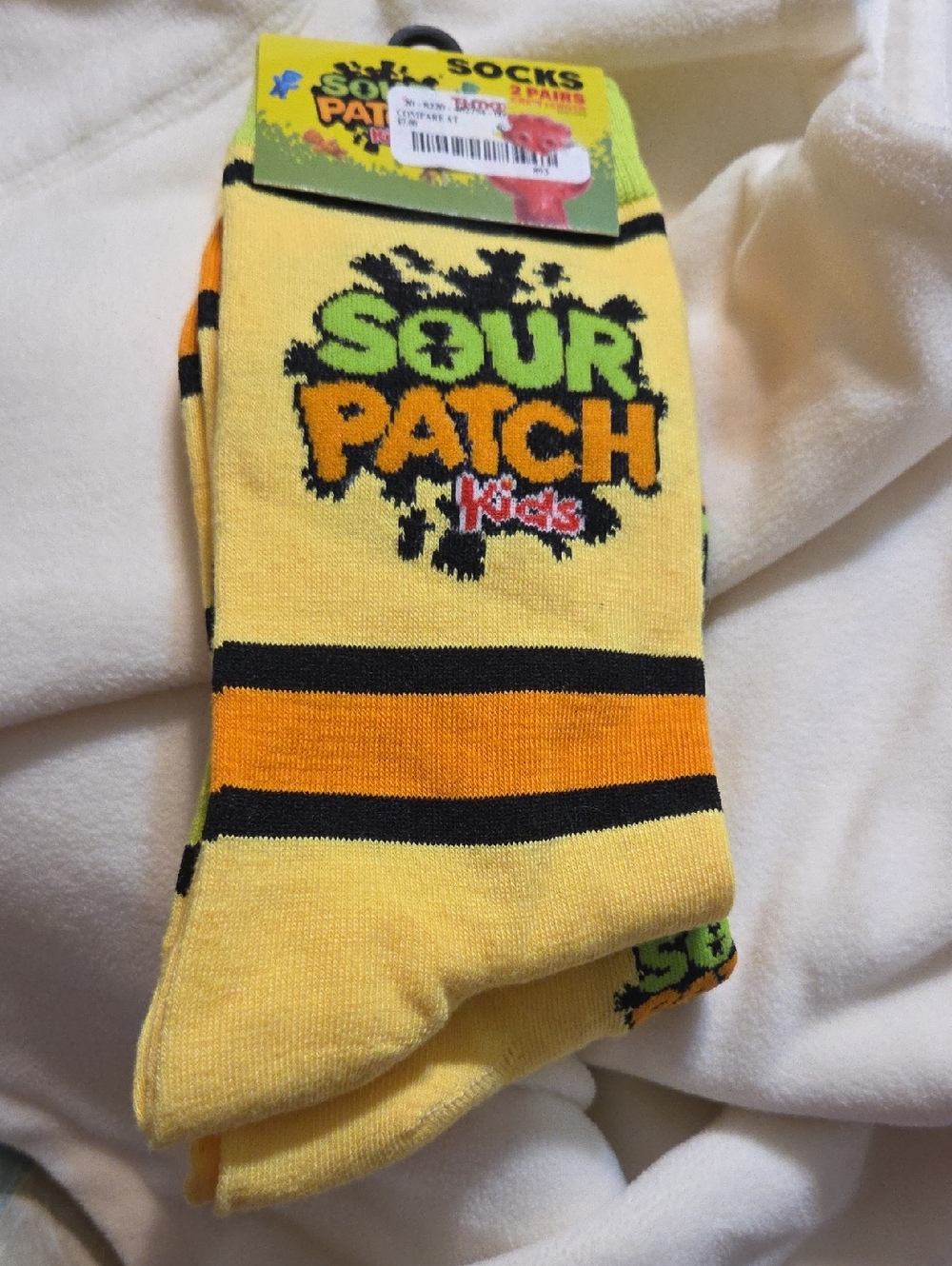Sour Patch 2 pack ladies Socks Large NWT